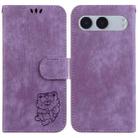 For OnePlus Nord 4 Little Tiger Embossed Leather Phone Case(Purple) - 1