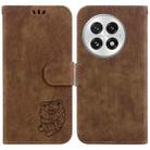 For OnePlus 13 Little Tiger Embossed Leather Phone Case(Brown) - 1