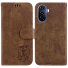 For Huawei nova Y61 / Enjoy 50z Little Tiger Embossed Leather Phone Case(Brown) - 1