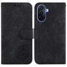 For Huawei nova Y61 / Enjoy 50z Little Tiger Embossed Leather Phone Case(Black) - 1