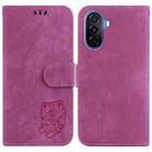 For Huawei nova Y70 Plus Little Tiger Embossed Leather Phone Case(Rose Red) - 1