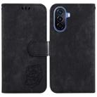 For Huawei nova Y70 Plus Little Tiger Embossed Leather Phone Case(Black) - 1