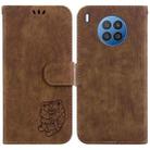 For Huawei nova 8i / Honor 50 Lite Little Tiger Embossed Leather Phone Case(Brown) - 1