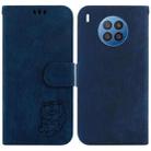 For Huawei nova 8i / Honor 50 Lite Little Tiger Embossed Leather Phone Case(Dark Blue) - 1