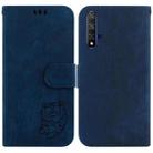 For Huawei nova 5T / Honor 20 Little Tiger Embossed Leather Phone Case(Dark Blue) - 1