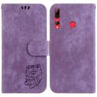 For Huawei P Smart+ 2019 / Enjoy 9s Little Tiger Embossed Leather Phone Case(Purple) - 1