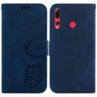 For Huawei P Smart+ 2019 / Enjoy 9s Little Tiger Embossed Leather Phone Case(Dark Blue) - 1