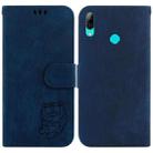 For Huawei P Smart 2019 Little Tiger Embossed Leather Phone Case(Dark Blue) - 1