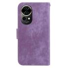 For Huawei nova 12 Little Tiger Embossed Leather Phone Case(Purple) - 3