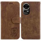 For Huawei nova 12 Little Tiger Embossed Leather Phone Case(Brown) - 1