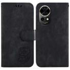 For Huawei nova 12 Little Tiger Embossed Leather Phone Case(Black) - 1