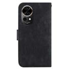 For Huawei nova 12 Little Tiger Embossed Leather Phone Case(Black) - 3
