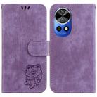 For Huawei nova 12 Pro / nova 12 Ultra Little Tiger Embossed Leather Phone Case(Purple) - 1