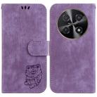 For Huawei nova 12i Little Tiger Embossed Leather Phone Case(Purple) - 1