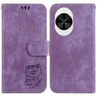 For Huawei nova 14 Little Tiger Embossed Leather Phone Case(Purple) - 1