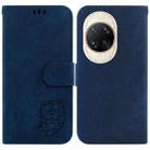 For Huawei nova 14 Ultra Little Tiger Embossed Leather Phone Case(Dark Blue) - 1