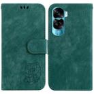 For Honor 90 Lite Little Tiger Embossed Leather Phone Case(Green) - 1