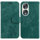 For Honor 90 Little Tiger Embossed Leather Phone Case(Green) - 1