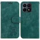 For Honor X8a Little Tiger Embossed Leather Phone Case(Green) - 1