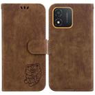 For Honor X5 Little Tiger Embossed Leather Phone Case(Brown) - 1