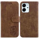 For Honor 80 SE Little Tiger Embossed Leather Phone Case(Brown) - 1