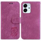 For Honor 80 SE Little Tiger Embossed Leather Phone Case(Rose Red) - 1