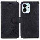 For Honor 80 SE Little Tiger Embossed Leather Phone Case(Black) - 1