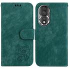 For Honor 80 Little Tiger Embossed Leather Phone Case(Green) - 1