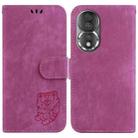 For Honor 80 Little Tiger Embossed Leather Phone Case(Rose Red) - 1