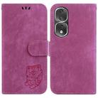 For Honor 80 Pro Little Tiger Embossed Leather Phone Case(Rose Red) - 1