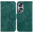 For Honor 70 Little Tiger Embossed Leather Phone Case(Green) - 1