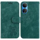 For Honor X7 Little Tiger Embossed Leather Phone Case(Green) - 1