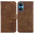 For Honor X7 Little Tiger Embossed Leather Phone Case(Brown) - 1