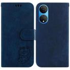 For Honor X7 Little Tiger Embossed Leather Phone Case(Dark Blue) - 1