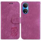 For Honor X7 Little Tiger Embossed Leather Phone Case(Rose Red) - 1