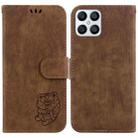 For Honor X8 Little Tiger Embossed Leather Phone Case(Brown) - 1