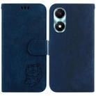 For Honor X5 Plus / Play 40C Little Tiger Embossed Leather Phone Case(Dark Blue) - 1