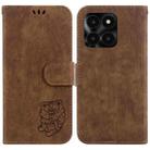 For Honor X6a Little Tiger Embossed Leather Phone Case(Brown) - 1