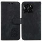 For Honor X6a Little Tiger Embossed Leather Phone Case(Black) - 1