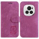 For Honor Magic6 Pro Little Tiger Embossed Leather Phone Case(Rose Red) - 1