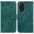 For Honor 200 Little Tiger Embossed Leather Phone Case(Green) - 1