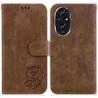 For Honor 200 Little Tiger Embossed Leather Phone Case(Brown) - 1