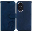 For Honor 200 Little Tiger Embossed Leather Phone Case(Dark Blue) - 1