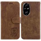 For Honor 200 Pro Little Tiger Embossed Leather Phone Case(Brown) - 1