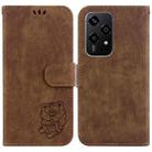 For Honor 200 Lite Global Little Tiger Embossed Leather Phone Case(Brown) - 1