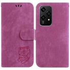 For Honor 200 Lite Global Little Tiger Embossed Leather Phone Case(Rose Red) - 1