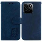 For Honor Play 60 Plus Little Tiger Embossed Leather Phone Case(Dark Blue) - 1