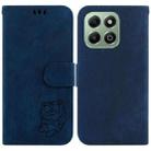 For Honor X6b Little Tiger Embossed Leather Phone Case(Dark Blue) - 1