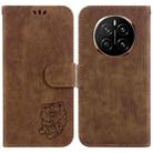 For Honor Magic7 Little Tiger Embossed Leather Phone Case(Brown) - 1