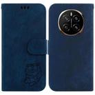 For Honor Magic7 Little Tiger Embossed Leather Phone Case(Dark Blue) - 1